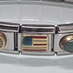Original Nomination Italian Charm Bracelet American Flag Charm Only